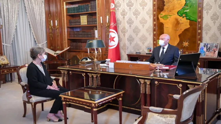 تونسی صدر قیس سعید اور نامزد وزیر اعظم نجلاء بودن
