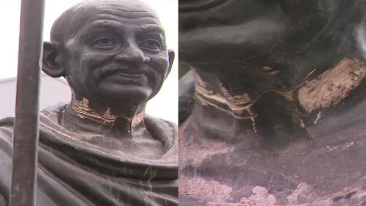 سڈنی:گاندھی جی کے مجسمے کے سر کو دھڑ الگ کرنے کی کوشش 