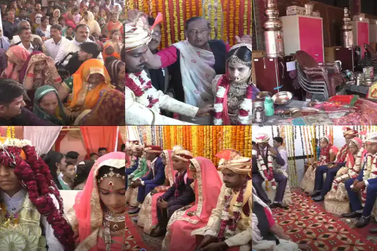 نیتوموسی کاآشیرواد،ایک ہی منڈپ میں ہندو۔مسلم بیٹیوں کی شادی 
