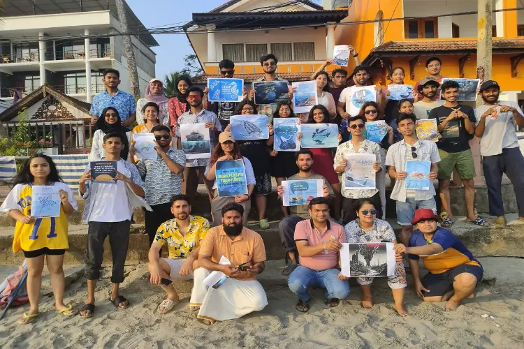 کولم: ساحل سمندر پر جامعہ ملیہ کے طلبا کی صفائی مہم