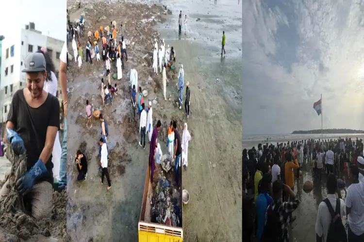 افروز شاہ  کا نعرہ : یوم آزادی کا جشن ساحل سمندر کی صفائی کے ساتھ 