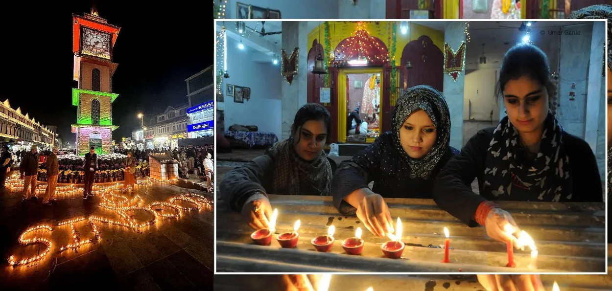 سری نگر کے لال چوک میں دیوالی کی تقریبات