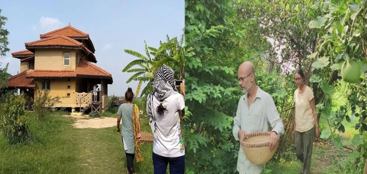 امریکہ چھوڑ کر شانتی نکیتن میں آًباد جوڑا کھیتی باڑی میں مصروف