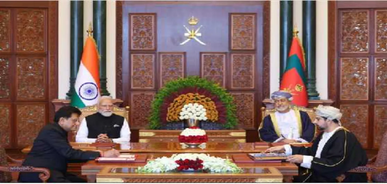 ہندوستان اور عمان کے درمیان اقتصادی، زراعت اور سمندری شعبوں میں چھ معاہدوں پر دستخط 