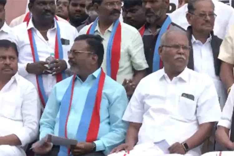 چنئی: ڈی ایم کے الائنس نے وی بی جی رام جی ایکٹ کے خلاف مظاہرہ کیا