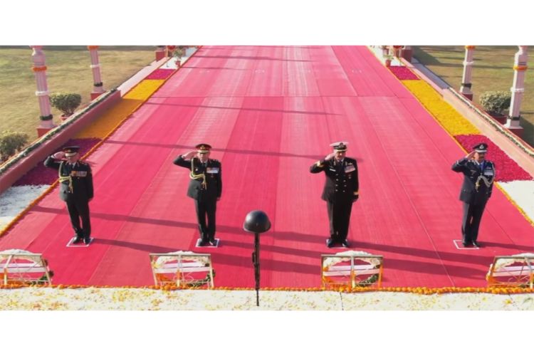 چیف آف ڈیفنس اسٹاف، آرمی چیف جے پور میں آرمی ڈے کی تقریب میں شریک ہوئے