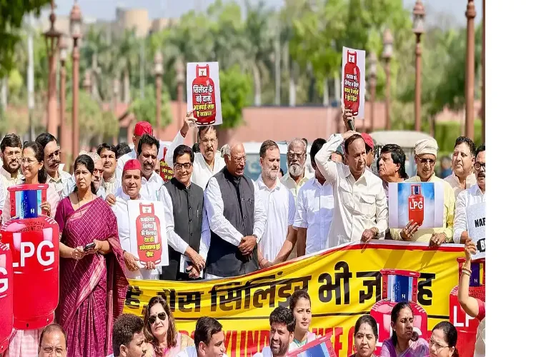 ایل پی جی بحران : اپوزیشن کا پارلیمنٹ ہاؤس میں احتجاج