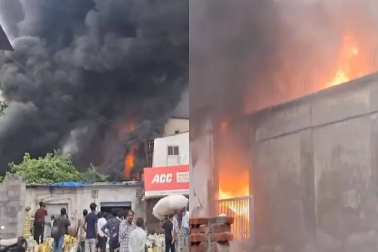 ممبئی:  کیمیکل فیکٹری اور تیل کے گودام میں زبردست آگ