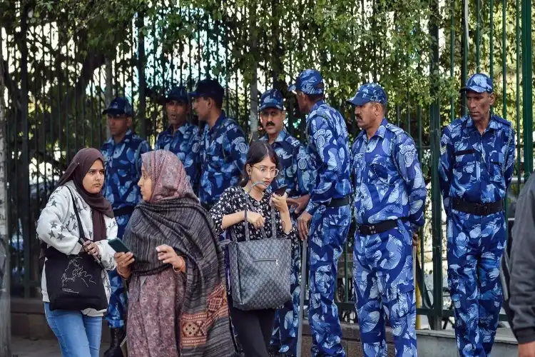 آر ایس ایس سے منسلک تقریب پر جامعہ میں طلبہ کا احتجاج، سخت سیکیورٹی