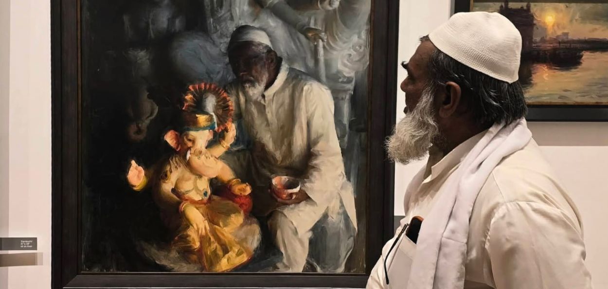 ہندو مسلم یکجہتی کا پیغام دینے والی پینٹنگ کا بجا ڈنکا