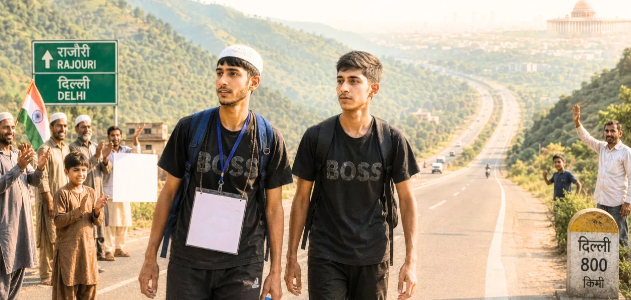پی ایم مودی سے ملاقات کی خواہش، راجوری سے پیدل روانہ ہوئے عرفان آوانہ اور امیت سنگھ