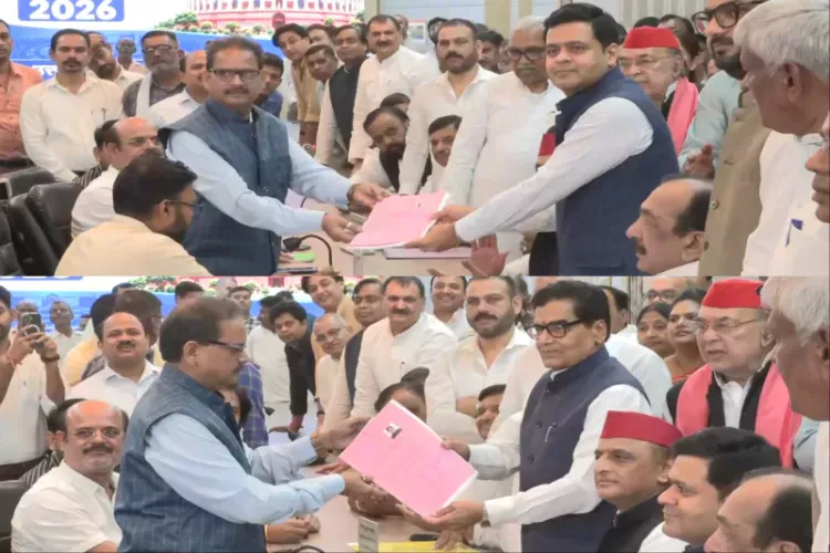رام گوپال یادو اور دھن راج پرمل ناتھوانی نے راجیہ سبھا کے لیے پرچہ نامزدگی داخل کیا